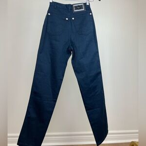 Gianni Versace Two-Tone Black Navy Jeans Italian Designer Straight Leg Denim Sz2